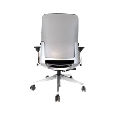 Sedile ricondizionato STEELCASE Amia nera con braccioli 4D