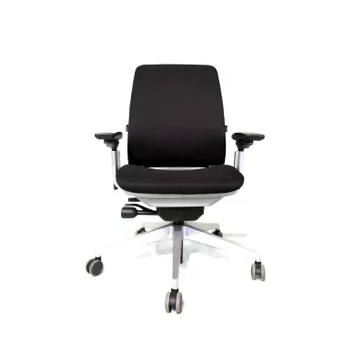 Sedile ricondizionato STEELCASE Amia nera con braccioli 4D