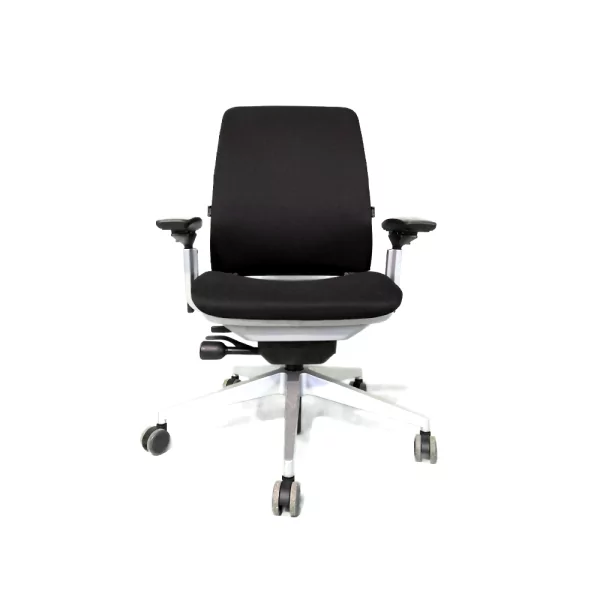 Sedile ricondizionato STEELCASE Amia nera con braccioli 4D